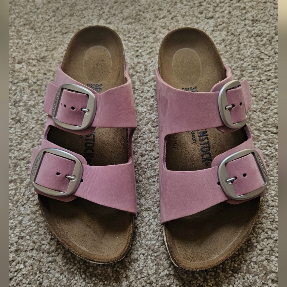 Birkenstock Soft Pink Double Buckle Sandals, Size 38